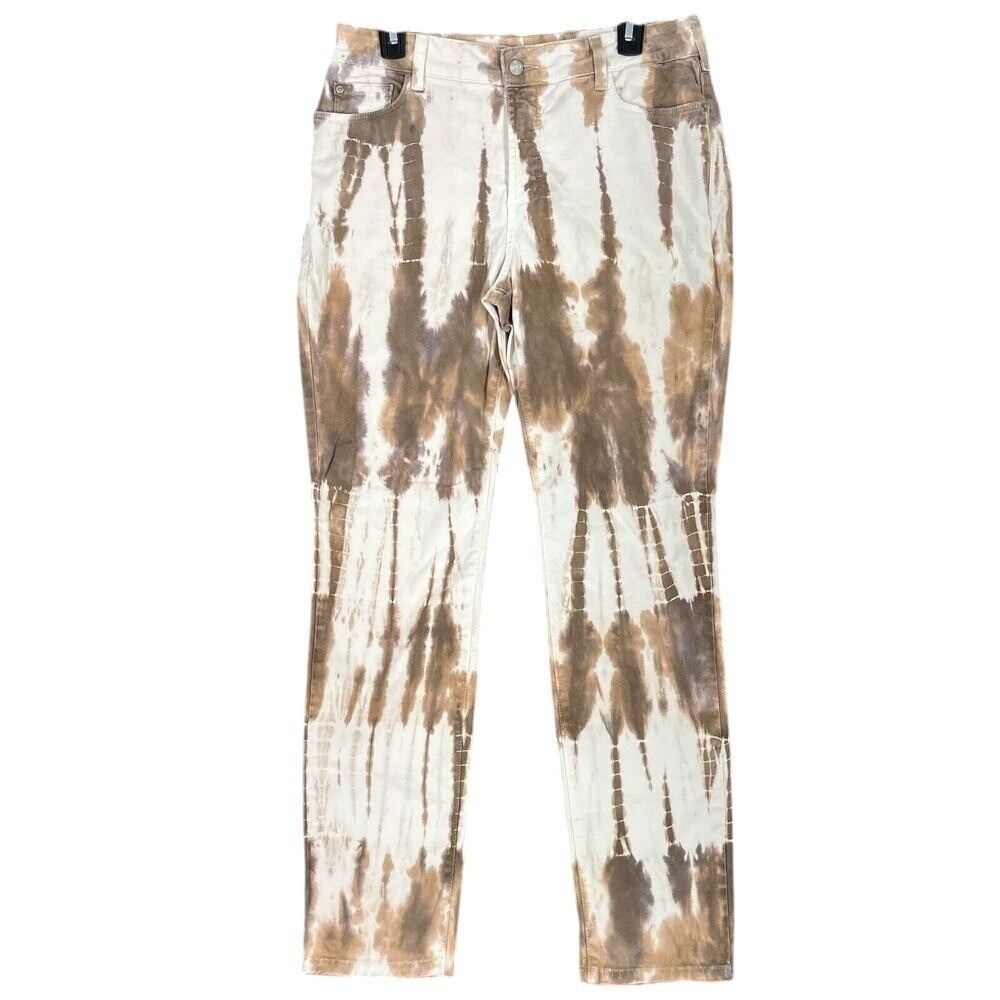 NYDJ Women Tie Dye Stretch Denim Jeggings Jeans Pants USA Made‎ Size 14